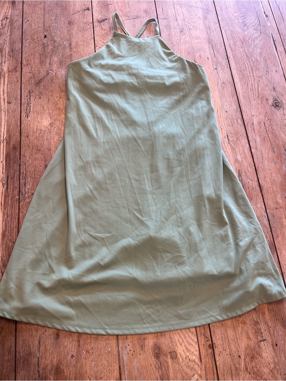 Madewell MWL Green Solid High Neck Strappy Sleeveless Athletic Dress S Pullover